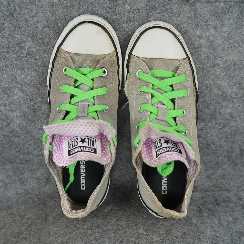 Converse Shoes Kids 4 Sneakers All Star Canvas Casual Lace Up Gray Trainer Youth